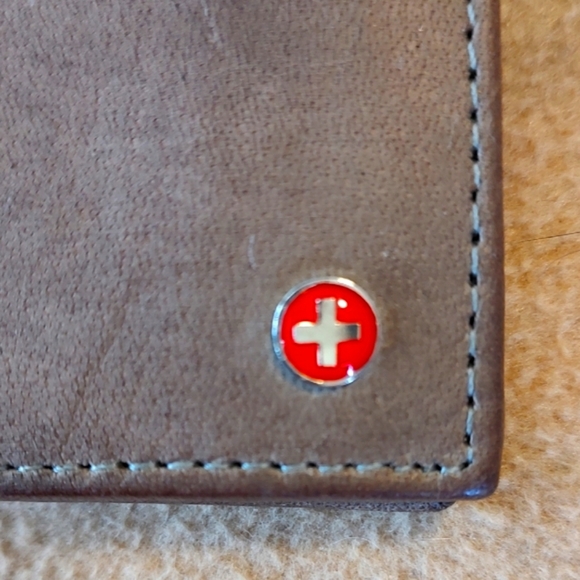 Alpine Swiss Wallet Gray Leather Bifold - Picture 2 of 10